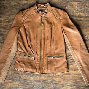 Michael Kors Brown Leather Jacket